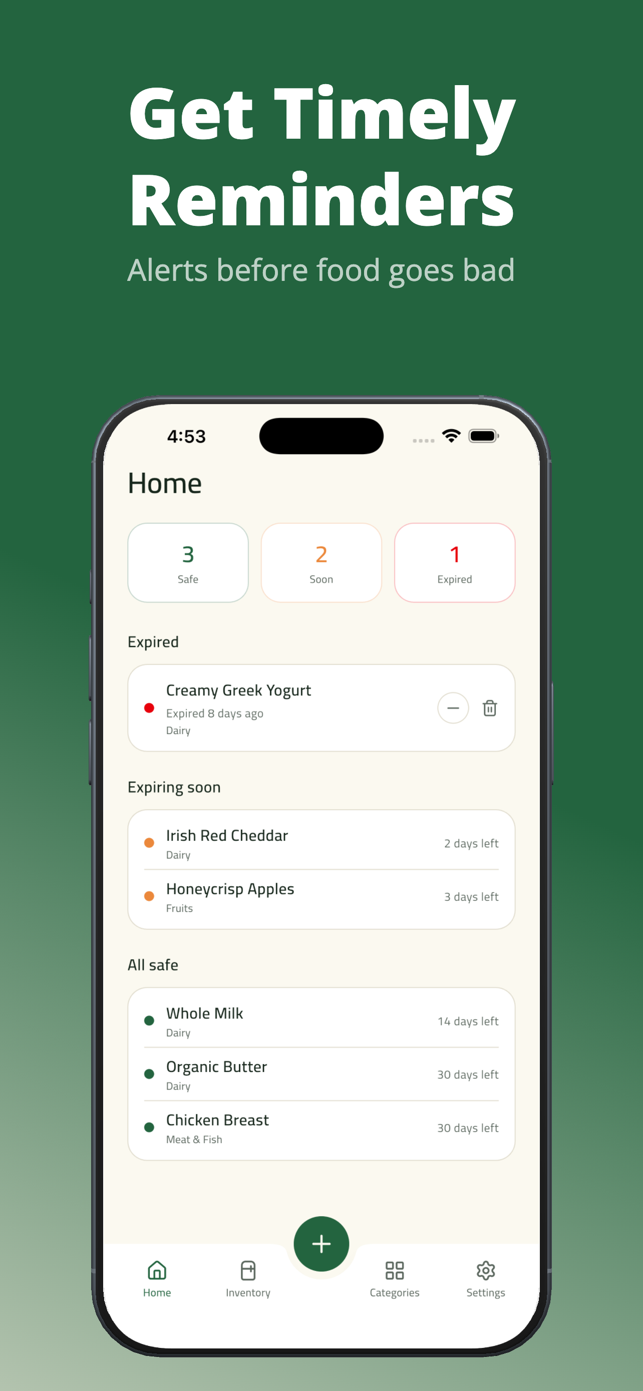 Add item screen